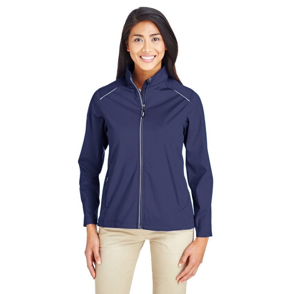 Core365 Ladies Techno Lite Three‎ Layer Knit Tech Shell Zip up Size Medium Blue